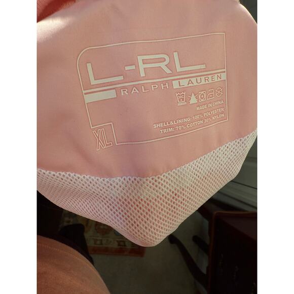 Lauren Ralph Lauren Pink Collared Vest Jacket Embroidered Crest Logo Size XL - Picture 11 of 11